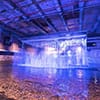 The waterfall within Guinness Storehouse, illuminated with a blue light