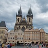 The Prague Astronomical Clock and market square in Prague
