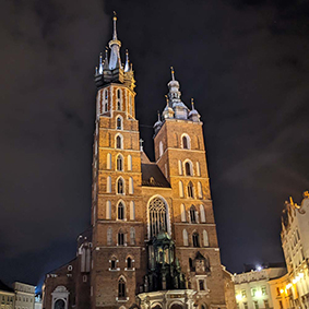 A tall building in the Polish city of Krakow