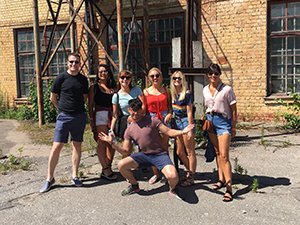 A group of LNOF staff outside the shooting range