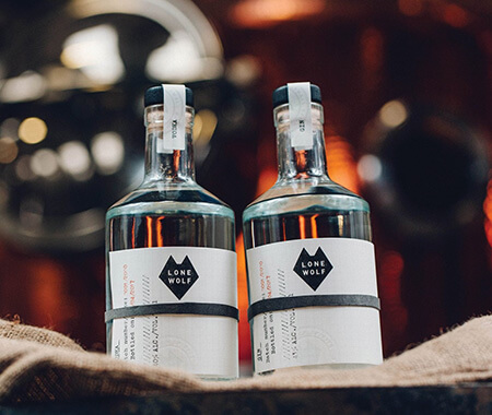 A close up of bottles of alcohol