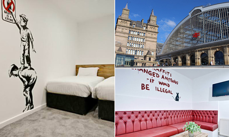 Three tiled images of different hen and stag do accommodation available in Liverpool