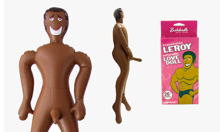 A big blown up male doll with his willy out