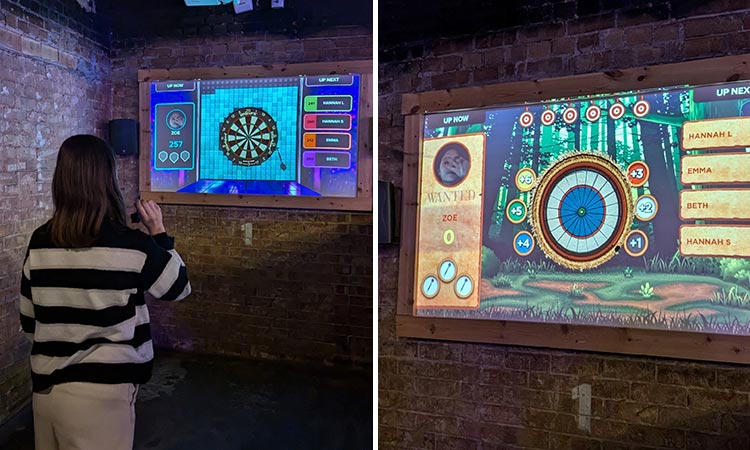 Two images of different darts games you can play