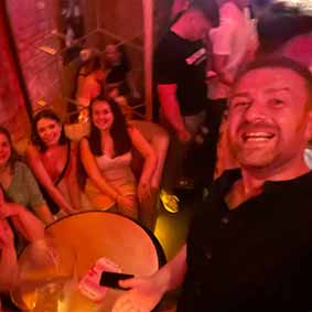  Team LNOF doing a selfie of their table in Ollie's Nightclub in Belfast 