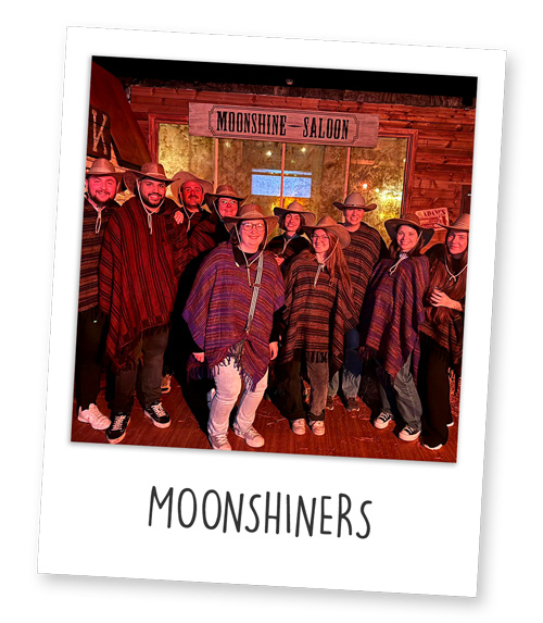 Team LNOF dressed up at Moonshine Saloon