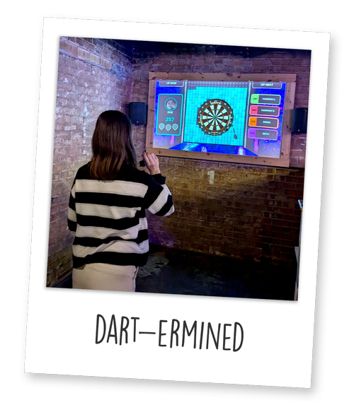 Team LNOF playing interactive darts at Boom Battle Bar