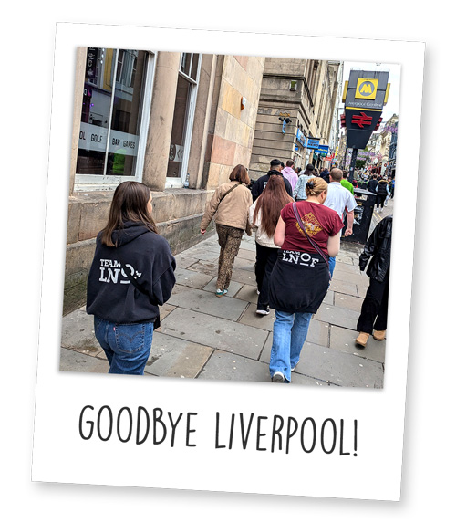 Team LNOF walking around Liverpool