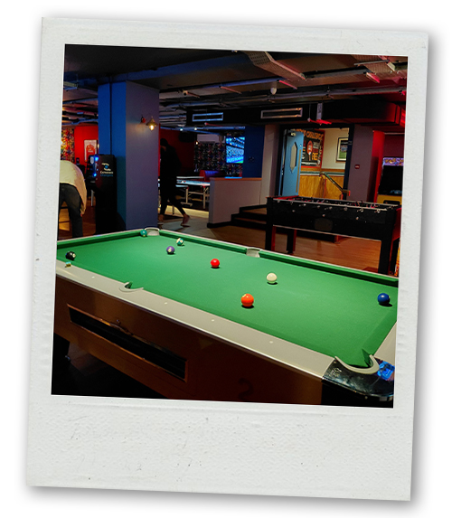 A pool table at Buskers on the Ball in Dublin