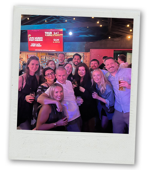 Team LNOF posing for a photo at Flannery's