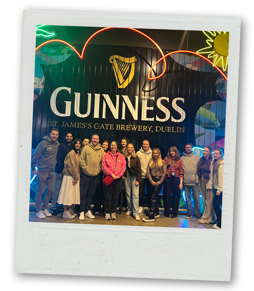 Team LNOF posing for a picture at the Guinness Factory Tour