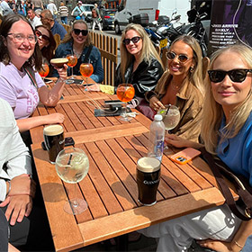  Team LNOF sat in a beer garden in Edinburgh 