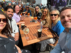 Team LNOF enjoying a drink in an Edinburgh beer garden 