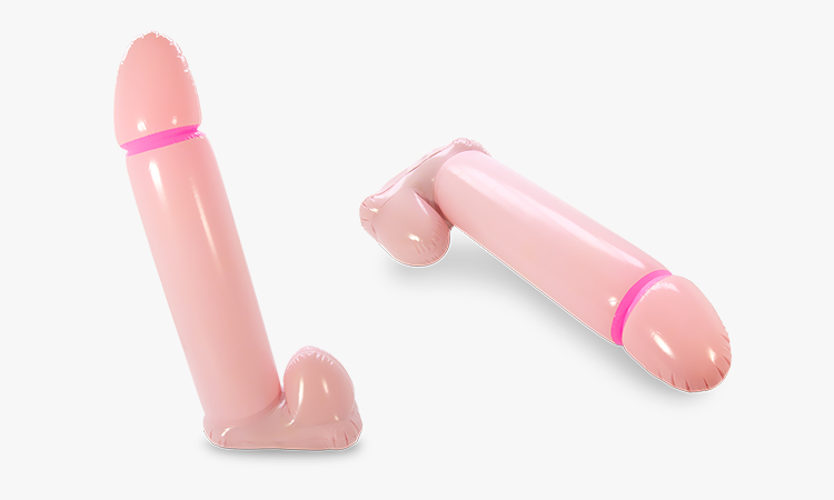 A pink inflatable penis