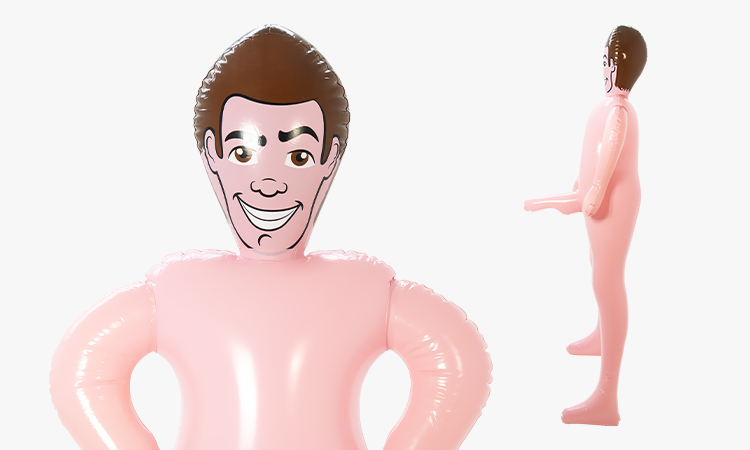 Inflatable man on a white background