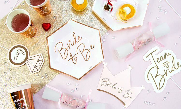 Photo of Bride to be and hen do decorations and tableware