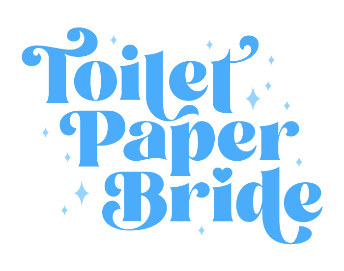 Toilet Paper Bride typographic illustration.
