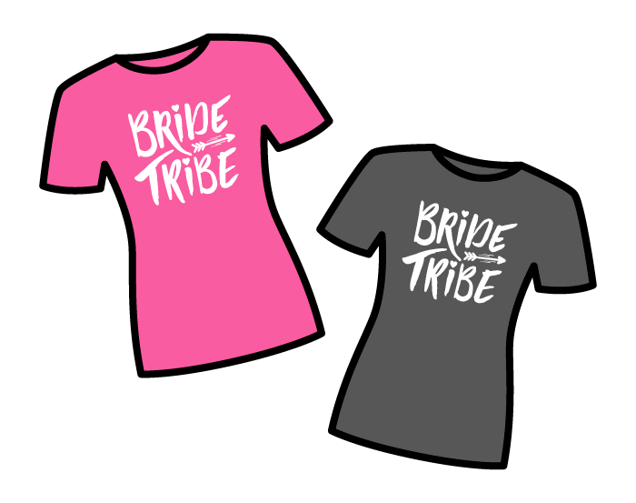 An illustration of some personalised hen do T-shirts