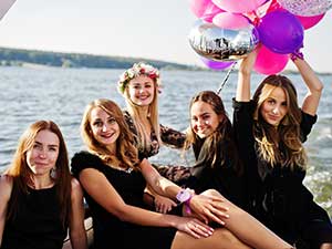 Image of five women on a hen do