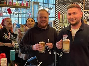 Team LNOF behind the bar at TGI Fridays Newcastle