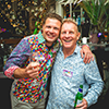 Lukas from Prague and Brian from Benidorm both wearing colourful shirts.