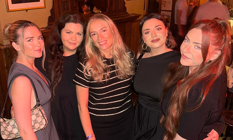 Female members of LNOF staff posing for the camera on the Dublin Guided Bar Crawl