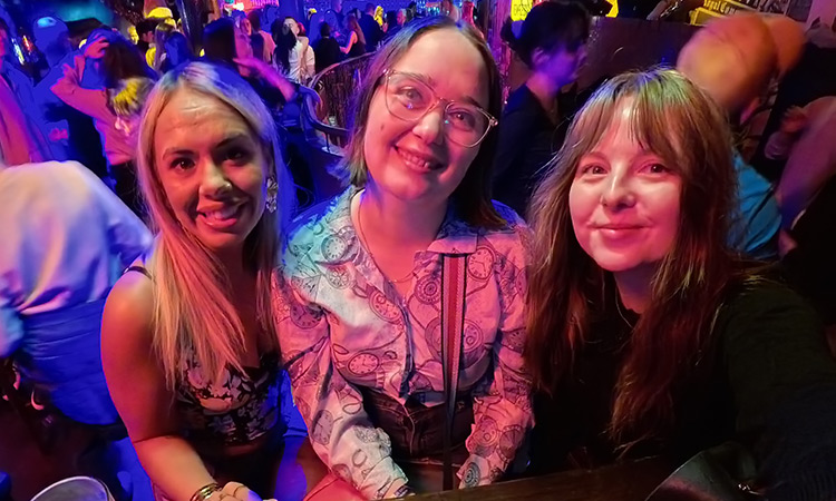 Billie, Hannah and Rebekah posing for the camera in Bad Bobs