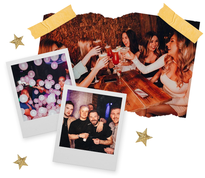 Three Polaroids of different bars in Newcastle