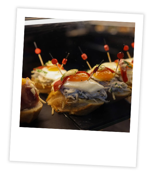 A Polaroid of a selection of tapas