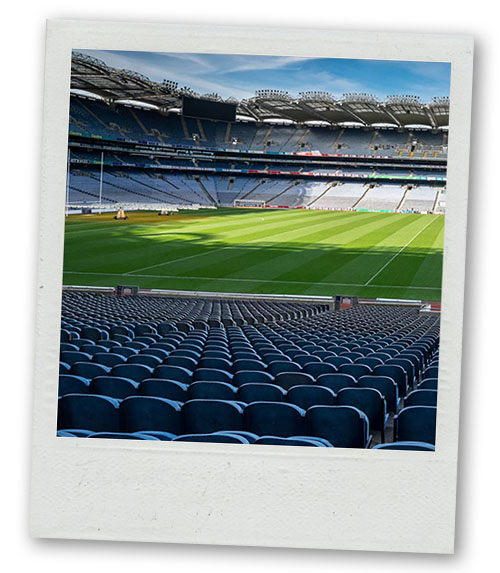 A Polaroid of the stadium at Croke Park