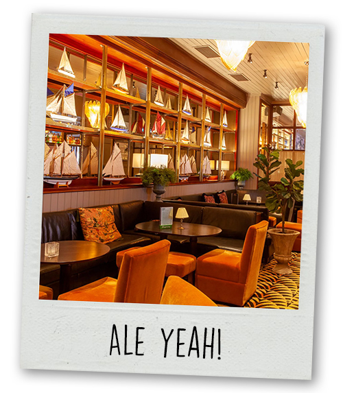 A Polaroid of a bar at the Odeon that reads Ale Yeah