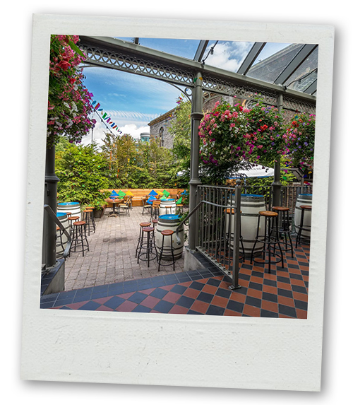A quaint courtyard at The Odeon bar