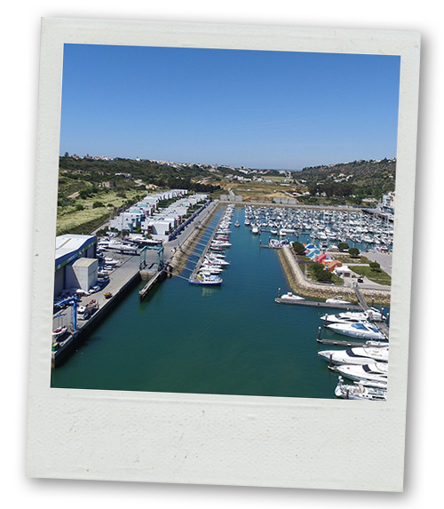 A Polaroid of Albufeira's marina