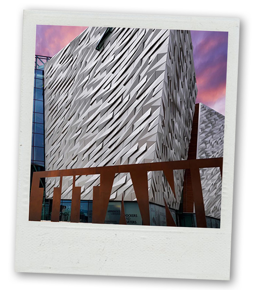 A Polaroid of the exterior of the Titanic experience