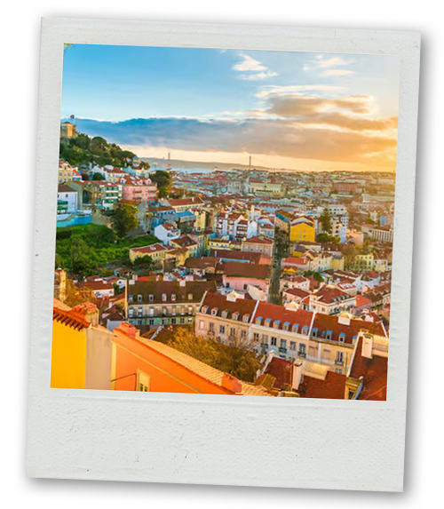 A Polaroid of a view of Lisbon