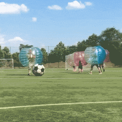 A video of bubble football