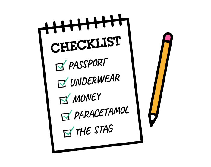 An illustration of a stag do checklist