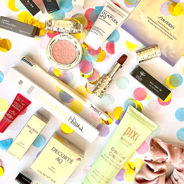 £130 worth of beauty products from The Bridal Beauty Co laid flat on a white background
