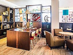 Desks with computers and seating