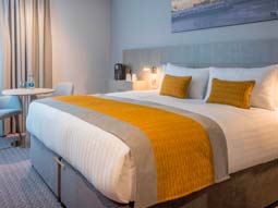 A double bedroom at the Maldron Hotel Parnell Square