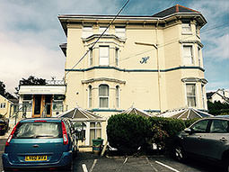 An exterior shot of the Kensington Hotel, Bournemouth