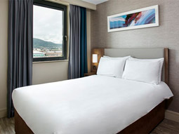 A double bed room at Cordia Apartments in Belfast