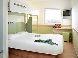 A fresh looking lime and white room