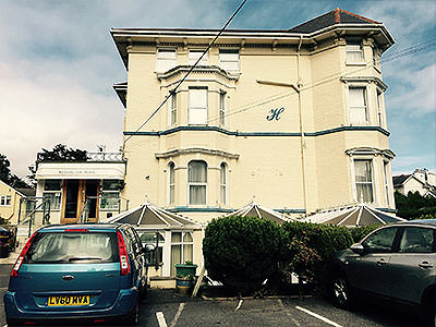An exterior shot of the Kensington Hotel, Bournemouth
