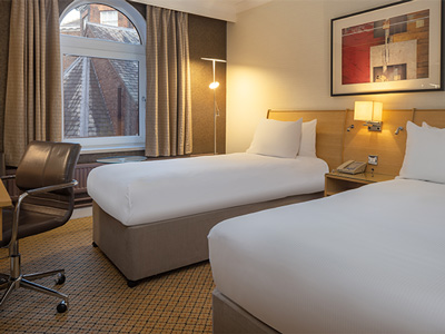 A twin room in a hotel room