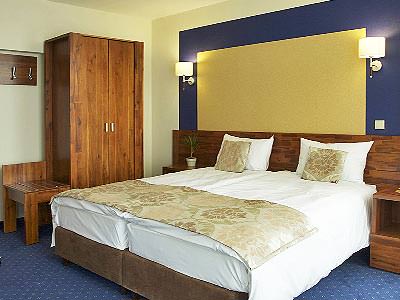 A guest room at Hotel Piast