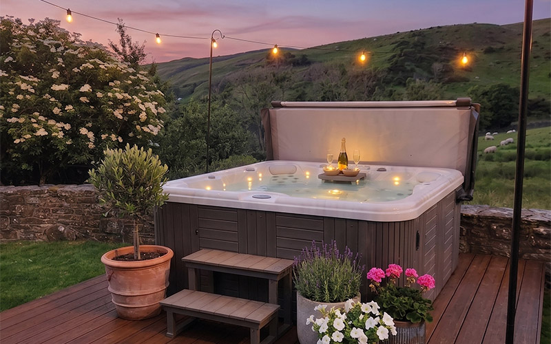  Your very own electric hot tub overlooking stunning countryside 