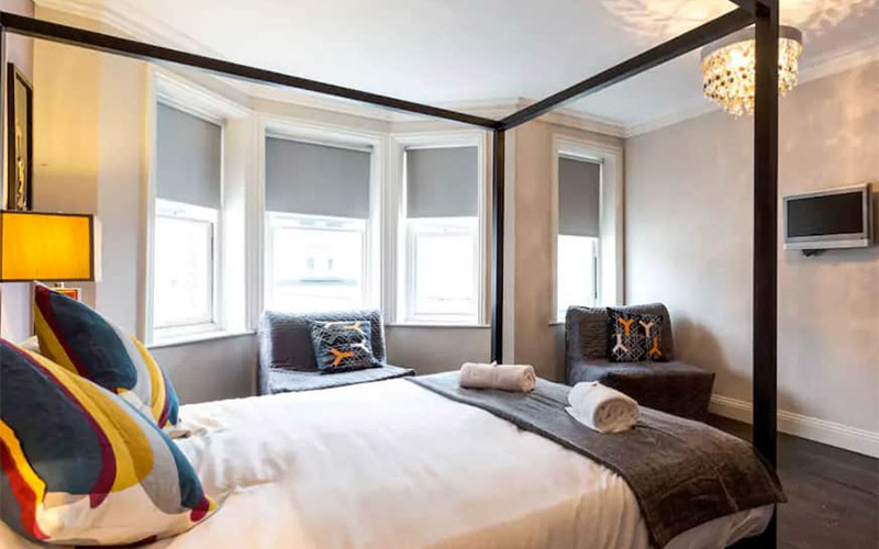 There are four bedrooms in total 