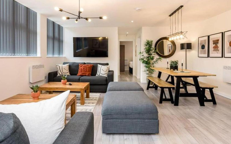 Relax and pre-drink in your spacious living area 