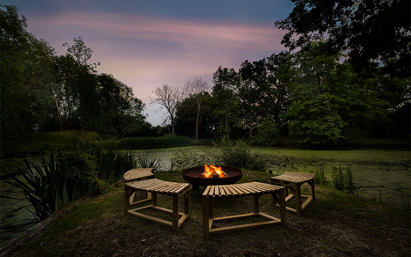 Toast some marshmallows on one of the fire pits 